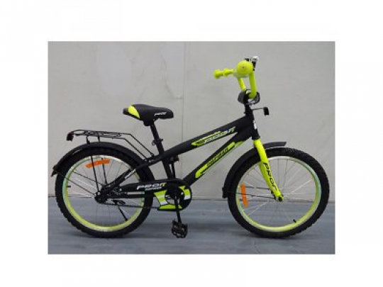 Велосипед детский PROF1 20д. G2051 (1шт) Inspirer,черно-салат(мат),звонок,подножка Фото